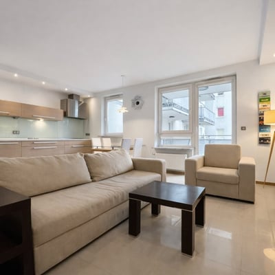 Rent of a bright, furnished 2-room apartment, 54 m², Marina Mokotów, Warsaw, Poland