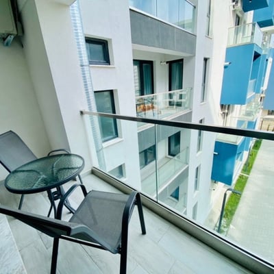 Rent of a bright studio apartment with balcony, Mamaia Sat, Romania