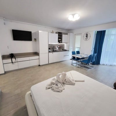 Location d’un studio lumineux avec balcon, Mamaia Sat, Roumanie