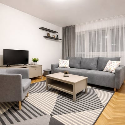 Location d’un appartement moderne et meublé de deux pièces avec balcon, 41 m², Bielany, Varsovie, Pologne