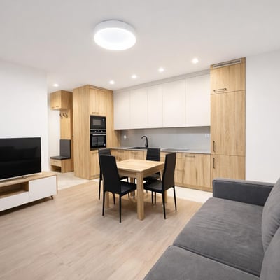 Bright furnished apartment, 53 m², for rent in Mokotów, Warsaw, Poland