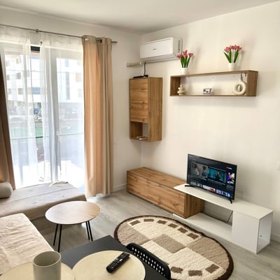 Bright furnished apartment 42 m² for rent in Chiajna, Bucharest, Romania