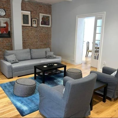 Spacious furnished apartment 110 m² for rent in Belgrade city center, Serbia