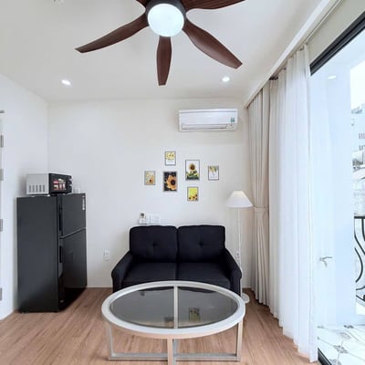 Bright furnished studio apartment with balcony for rent, Son Tra, Da Nang, Vietnam