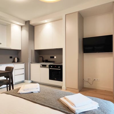 Location d'un studio douillet et moderne, 28 m², complexe BW Metropolitan, Belgrade, Serbie