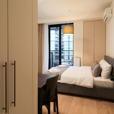 Location d'un studio douillet et moderne, 28 m², complexe BW Metropolitan, Belgrade, Serbie