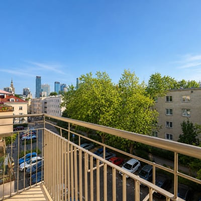Bright Studio 25m² with Panoramic View for Rent, Śródmieście, Warsaw, Poland