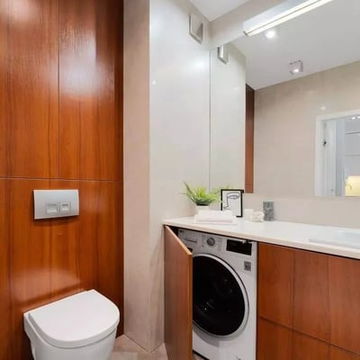 Современная 2-комнатная квартира с террасой на улице Aleja Rzeczypospolitej 29a, район Wilanów, Варшава