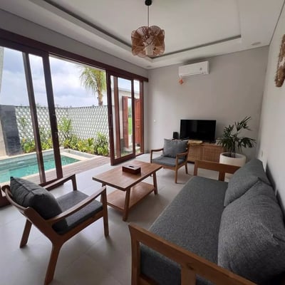 Long-term rental newly built villa with rice field view in Ubud, Bali