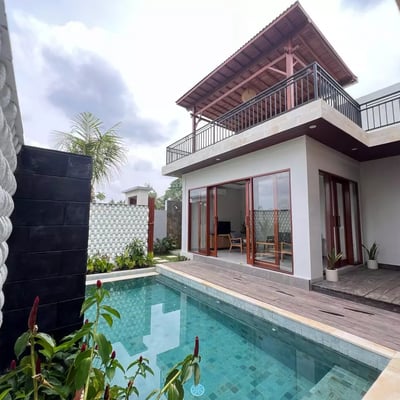 Long-term rental newly built villa with rice field view in Ubud, Bali