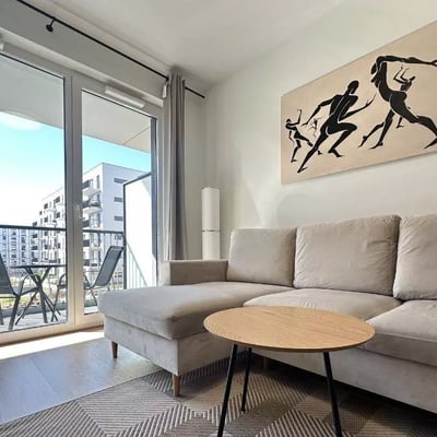 Long-term rental of a modern two-room apartment with a balcony in Prądnik Biały, Kraków