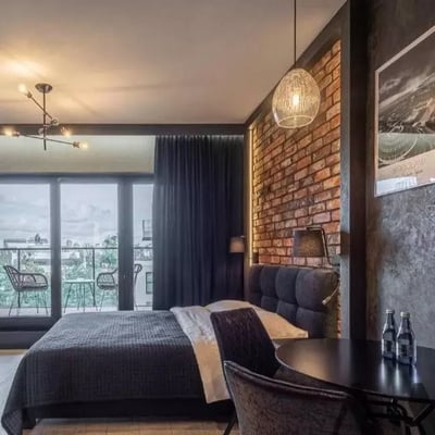 Long-term rental studio with a river view, Wrocław, Poland