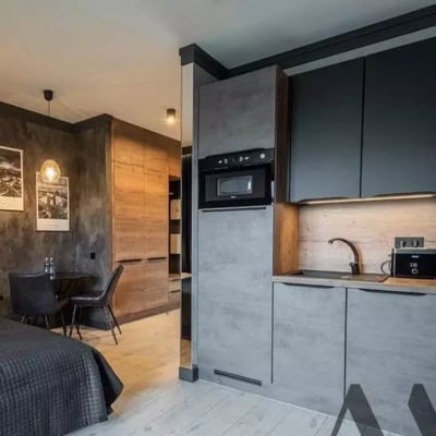 Long-term rental studio with a river view, Wrocław, Poland