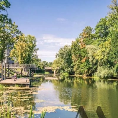 Long-term rental studio with a river view, Wrocław, Poland