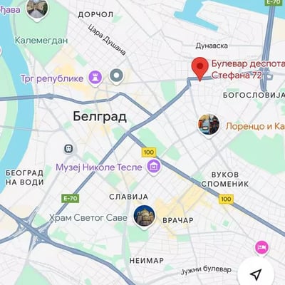 Long-term rental 3-room apartment in the city center Belgrade, Serbia