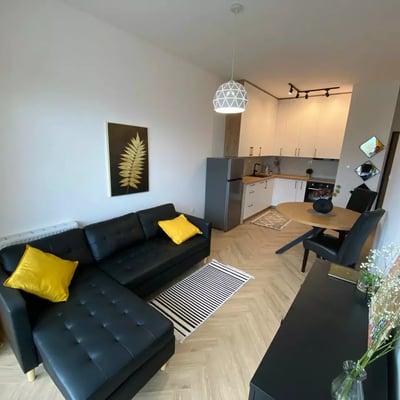 Long-term rental 2-room apartment with balcony and AC in Wrocław