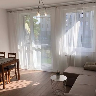 Long-term rental 2-room apartment with private garden in green area of Wrocław (Krzyki)