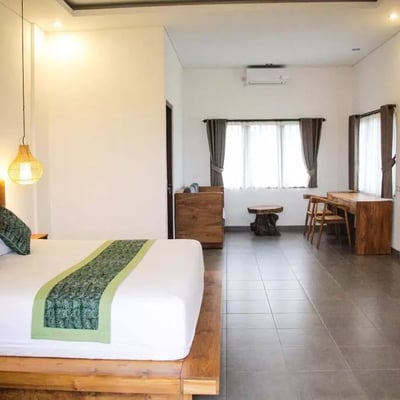 Long-term rental of a new villa with pool and rice field view, Ubud, Indonesia