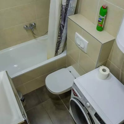 Long-term rental in Belgrade: 2-room apartment, 47 m², in Zemun with balcony and appliances