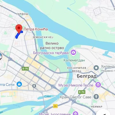 Long-term rental in Belgrade: 2-room apartment, 47 m², in Zemun with balcony and appliances