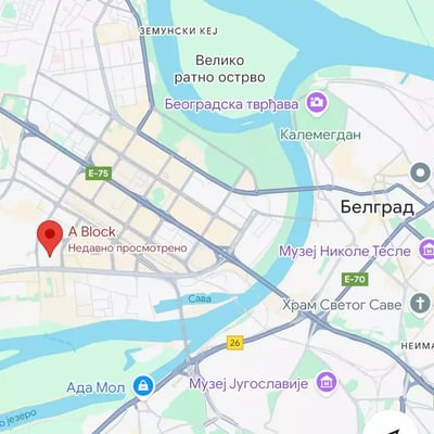 Long-term rental in Belgrade — bright 126 m² penthouse with 2 bedrooms and terrace in premium A Block, New Belgrade