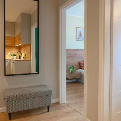 Long-term rental in Wrocław — 43 m², 3-room apartment in Angel City with separate kitchen, gym and parking