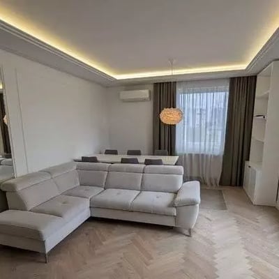 Spacious four-room apartment with 60 m² terrace and walk-in closet for long-term rent in Bielany, Warsaw