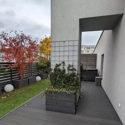 Spacious four-room apartment with 60 m² terrace and walk-in closet for long-term rent in Bielany, Warsaw