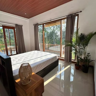 Long-term rental new villa with rice field view in Ubud