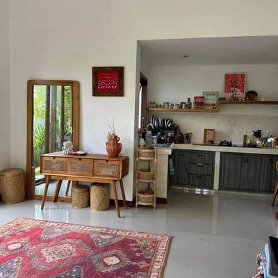 Long-term rental new villa with rice field view in Ubud