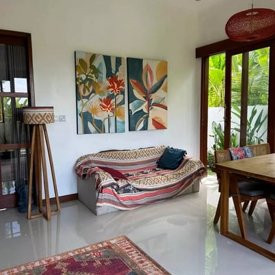 Long-term rental new villa with rice field view in Ubud