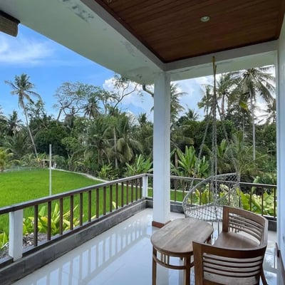 Long-term rental new villa with rice field view in Ubud