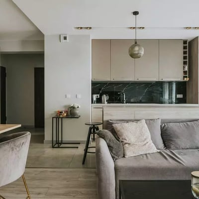 Long-term rental apartment with balcony & gym in River Point, Wrocław