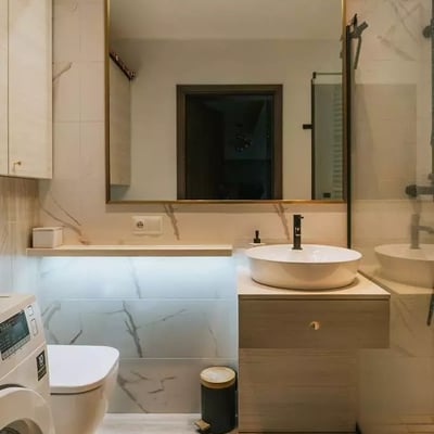 Long-term rental apartment with balcony & gym in River Point, Wrocław