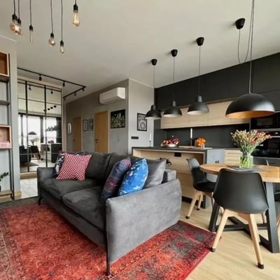 Long-term rental 2-room apartment 58 m² with balcony and parking in Mokotów district, Warsaw, Poland