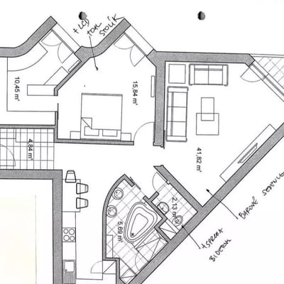 Langzeitmiete einer 3-Zimmer-Wohnung mit 95 m² und Loggia in Bratislava, Slowakei