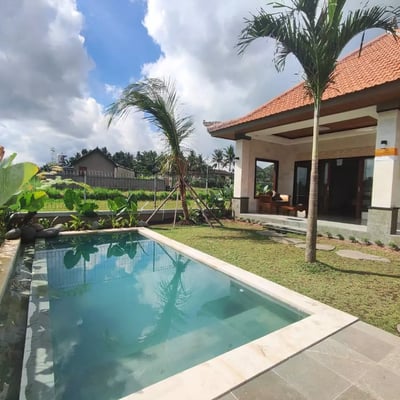 Long-term rental of a new 1-bedroom villa with pool in Singakerta, Bali, Indonesia