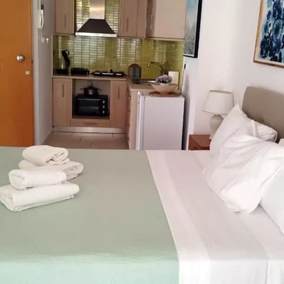 Langzeitmiete eines Studio-Apartments in Nea Chora, Chania, Kreta, Griechenland