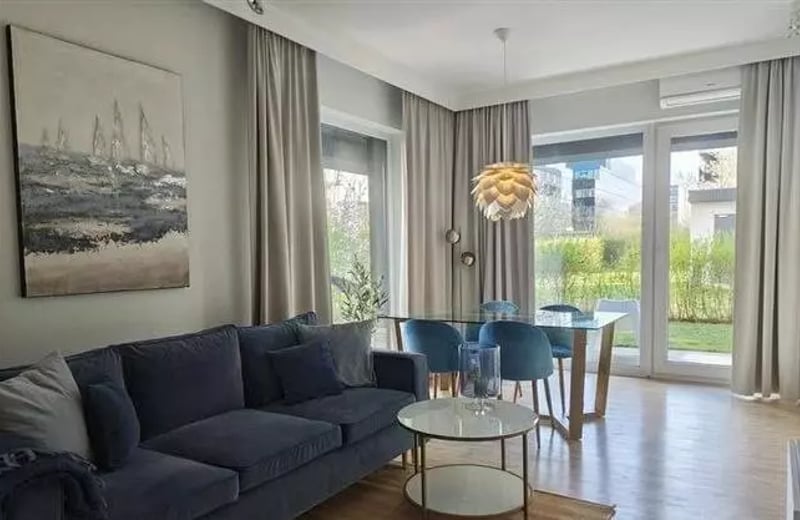 Long-term rental modern 2-room apartment with terrace and parking, Warsaw
