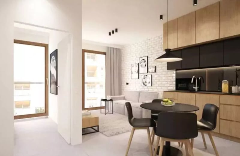 Long-term rent 2-room apartment with a balcony in Wola, Warsaw