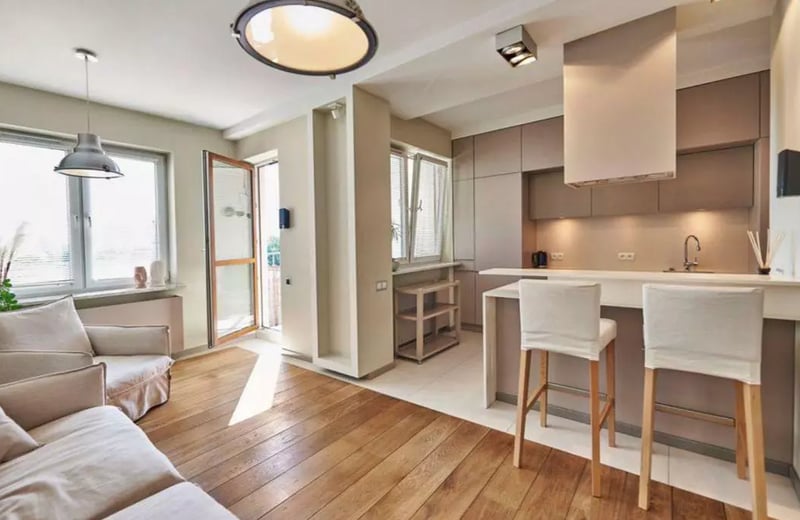 Long-term rental modern 2-room flat with parking in Praga-Południe, Warsaw