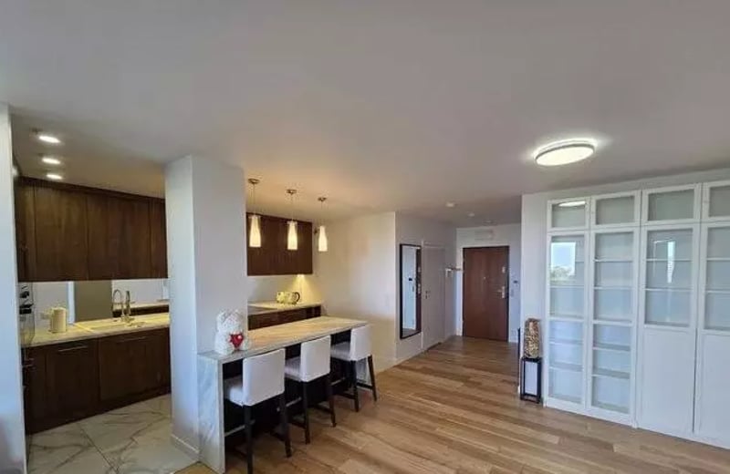 Long-term rental spacious 2-room apartment with terrace in Mokotów district, Warsaw, Poland