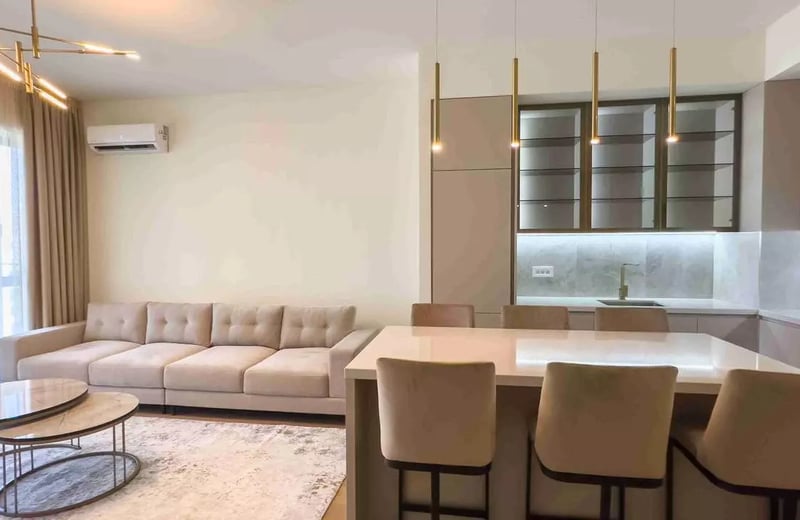 Long-term rental in Belgrade — stylish 3-room apartment 87m² in BW complex with balcony and parking