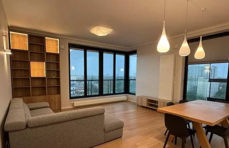 Long-term rental 78 m² apartment with balcony & AC in Wola, Warsaw, Poland