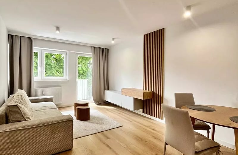 Location à long terme d’un appartement 2 pièces de 41 m² avec balcon, à Żoliborz, Varsovie, Pologne