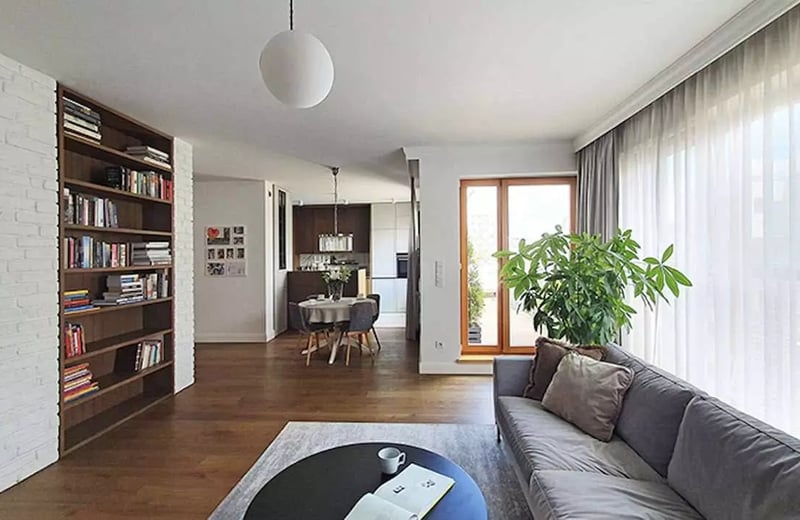 Location longue durée d’un appartement 4 pièces de 109 m² dans le quartier Mokotów, Varsovie, Pologne