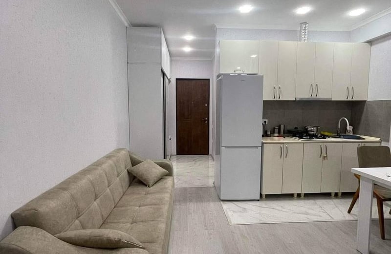 Alquiler de estudio luminoso y acogedor con vista al estadio, 38 m², Black Sea Tower, Batumi, Georgia