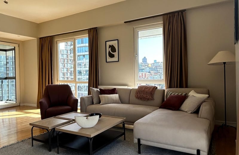 Location d’un appartement design de 75 m² à Seba Suites, Kağıthane, Istanbul, Turquie