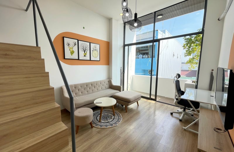 Rent a unique, furnished duplex apartment, Son Tra, Da Nang, Vietnam