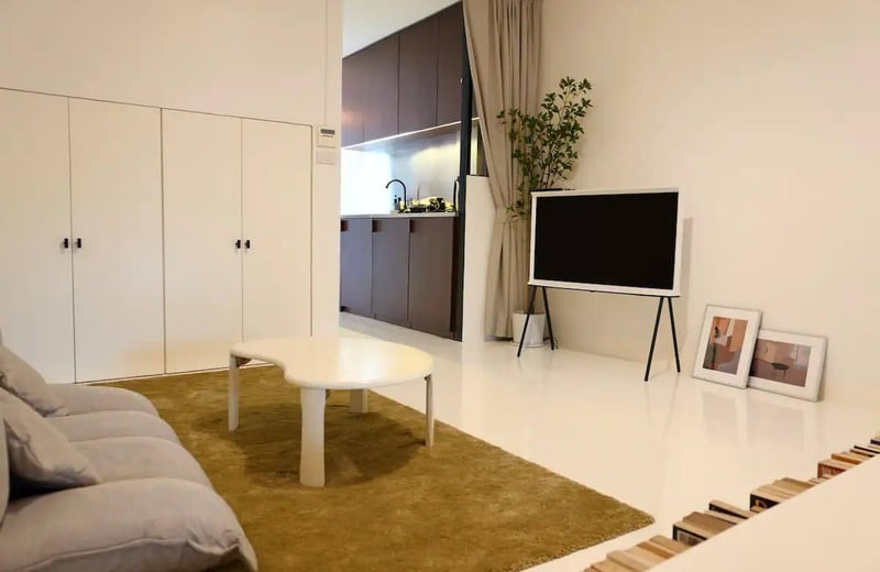 Location de grand studio meublé dans le district de Ratchathewi, Bangkok, Thaïlande